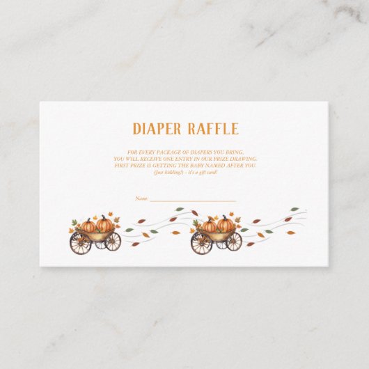 Carte D'accompagnement Un Baby shower D'Automne Un Peu Citrouille Neutre (Devant)