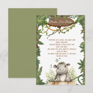Carte D'accompagnement Un Baby shower Safari Bébé Hippopotame sauvage mig