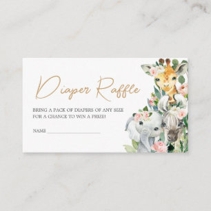 Carte D'accompagnement Un Baby shower sauvage Safari Floral Déchets Raffl