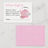 Carte D'accompagnement Un Bébé Brasse Bébé Fille Douche Raffle (Devant / Derrière)