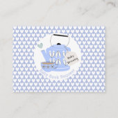 Carte D'accompagnement Un Bébé brasse Blue Baby shower Demande de réserva (Dos)