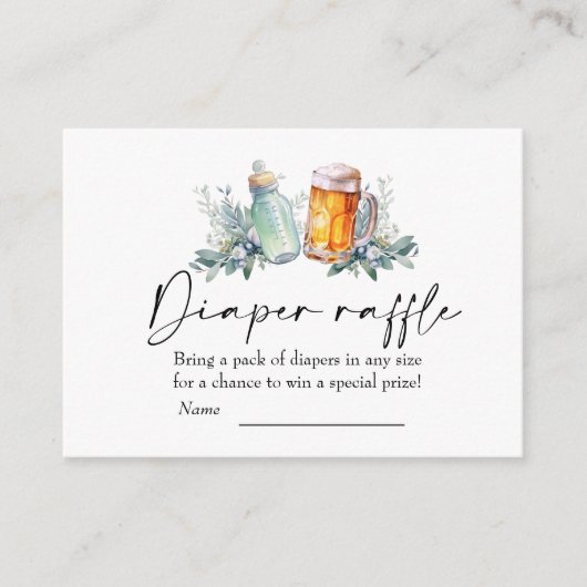 Carte D'accompagnement Un bébé brasse du Baby shower Déchet Raffle (Devant)