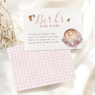 Carte D'accompagnement Un bébé prépare du café noeud rose LIVRES POUR BÉ