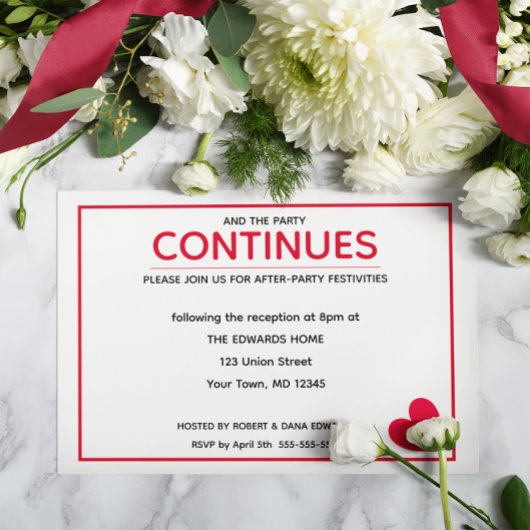 Carte D'accompagnement Un coeur rouge moderne et minimal après la fête