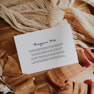 Carte D'accompagnement Un désir minimaliste de lune de miel blanche noire