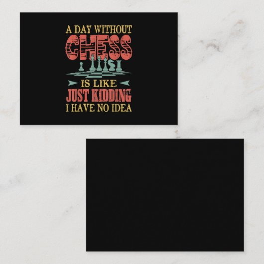 Carte D'accompagnement Un Jour Sans Échecs, C'Est Comme Enculer (Devant / Derrière)