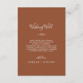 Carte D'accompagnement Un Mariage en terre cuite à feuilles minimes veut (Devant)