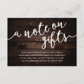 Carte D'accompagnement Un mot sur les cadeaux, Espèces pour la caisse de  (Devant)