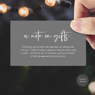 Carte D'accompagnement Un mot sur les cadeaux, Espèces pour le Fonds de V