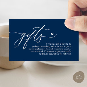 Carte D'accompagnement Un mot sur les cadeaux, Mariage Romantique Moderne