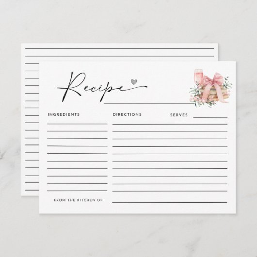 CARTE D'ACCOMPAGNEMENT UN NOUVEAU CHAPITRE COMMENCE LA RECETTE DE FÊTE DE (Devant / Derrière)