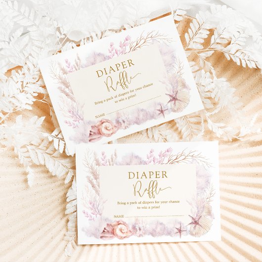 Carte D'accompagnement Un océan de rêve sous la mer Baby Diaper Raffle