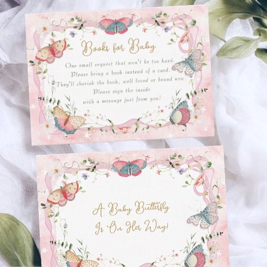 Carte D'accompagnement Un Papillon Bébé Est En Chemin De Baby shower