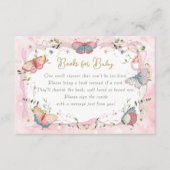 Carte D'accompagnement Un Papillon Bébé Est En Chemin De Baby shower (Devant)