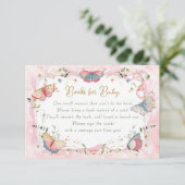 Carte D'accompagnement Un Papillon Bébé Est En Chemin De Baby shower (Debout devant)