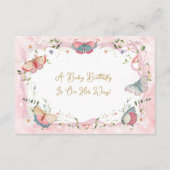 Carte D'accompagnement Un Papillon Bébé Est En Chemin De Baby shower (Dos)