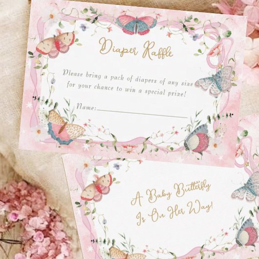 Carte D'accompagnement Un Papillon Bébé Est En Chemin Déchets Raffle