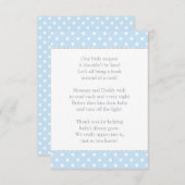 Carte D'accompagnement Un Petit Baby shower Bleu Demande (Devant / Derrière)