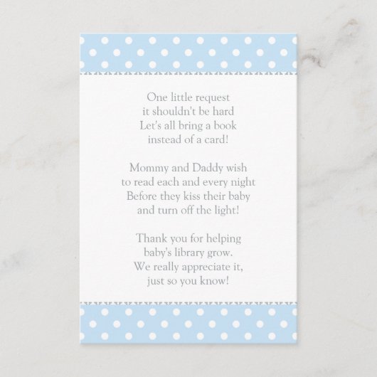 Carte D'accompagnement Un Petit Baby shower Bleu Demande (Devant)