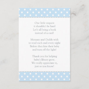Carte D'accompagnement Un Petit Baby shower Bleu Demande