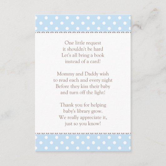 Carte D'accompagnement Un Petit Baby shower Bleu Demande (Devant)