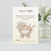 Carte D'accompagnement Un Petit Baby shower Boho Citrouille Déchets Raffl (Debout devant)