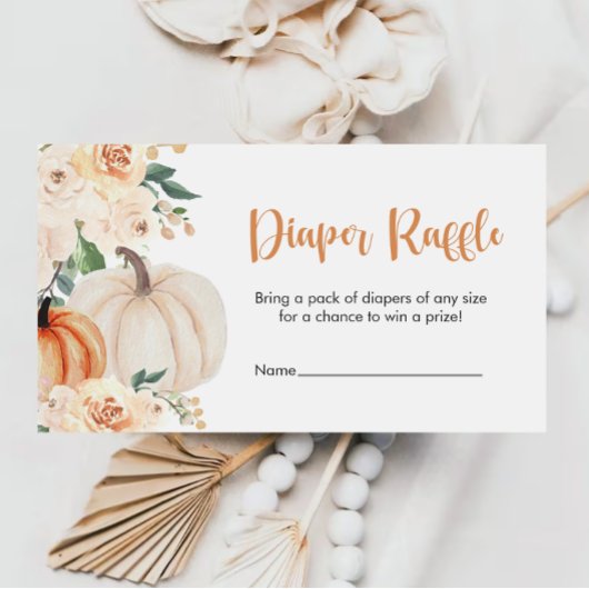 Carte D'accompagnement Un Petit Baby shower Citrouille Tickets De Raffle