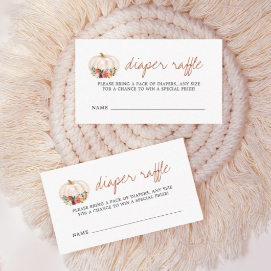 Carte D'accompagnement Un Petit Baby shower Citrouille Tickets De Raffle