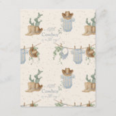 Carte D'accompagnement Un Petit Baby shower Cowboy (Dos)