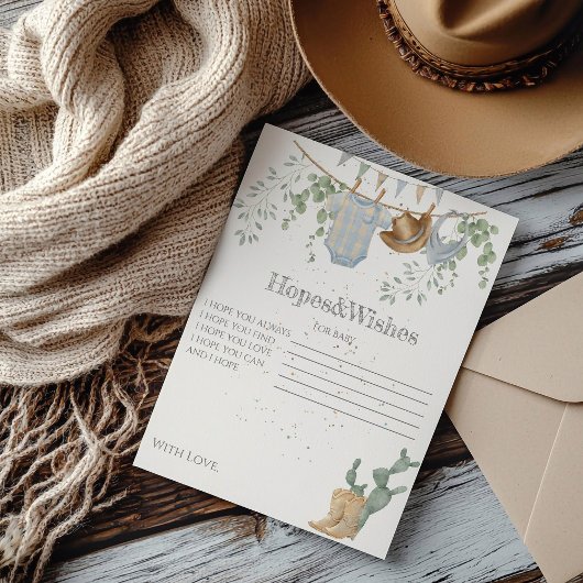 Carte D'accompagnement Un Petit Baby shower Cowboy