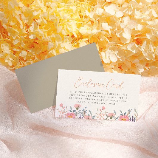 Carte D'accompagnement Un petit Baby shower de fille Boho Fleur sauvage