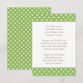 Carte D'accompagnement Un Petit Baby shower Vert Demander (Devant / Derrière)