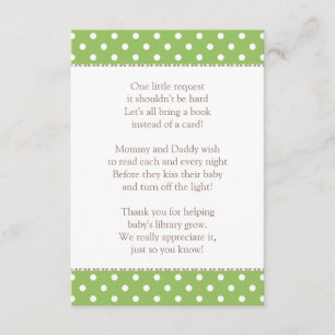 Carte D'accompagnement Un Petit Baby shower Vert Demander