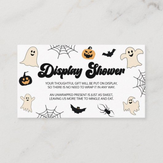 Carte D'accompagnement Un Petit Boo Halloween Baby shower Affichage Douch (Devant)