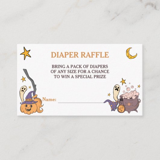 Carte D'accompagnement Un petit bou Halloween Baby shower Déchets Raffle (Devant)
