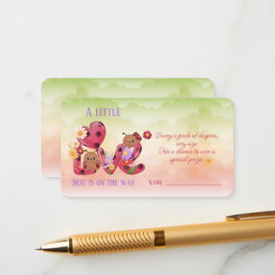 Carte D'accompagnement Un petit bug d'amour est sur le chemin Baby shower
