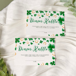 Carte D'accompagnement Un Petit Charme Chanceux Baby shower Déchets Raffl