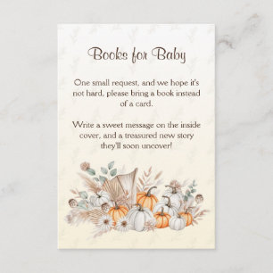 Carte D'accompagnement Un petit Citrouille Boho Baby shower Livres pour b