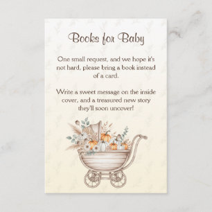 Carte D'accompagnement Un petit Citrouille Boho Baby shower Livres pour b