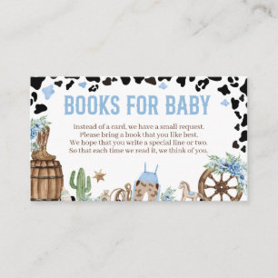 Carte D'accompagnement Un Petit Cowboy Livres Bébé Bleu Western Wild
