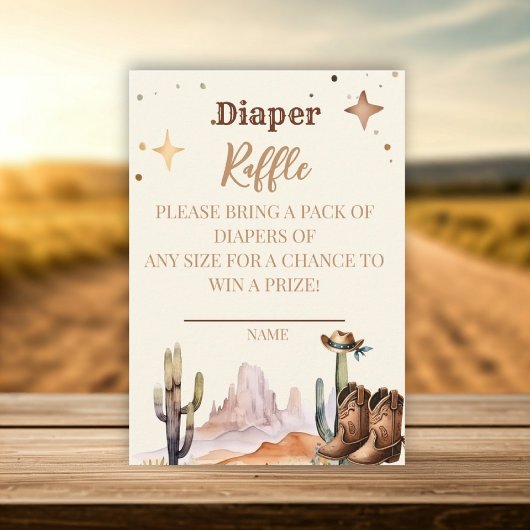 Carte D'accompagnement Un petit cowboy Western Boy Diaper tombole
