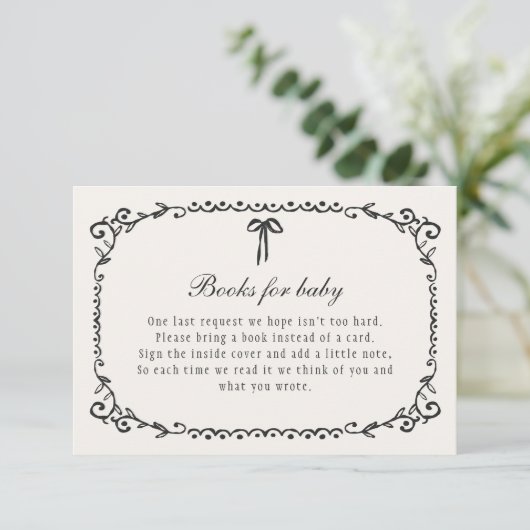 Carte D'accompagnement Un petit livre Bow noir Halloween Livres pour bébé (Debout devant)