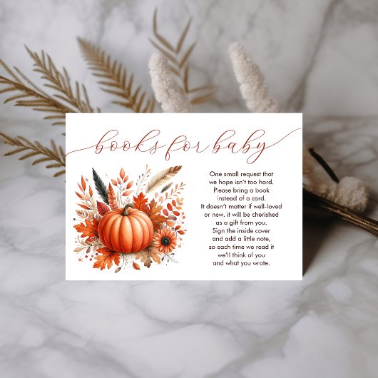 Carte D'accompagnement Un petit livre d'automne Citrouille pour bébé