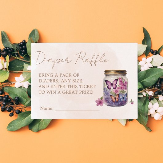 Carte D'accompagnement Un petit papillon dans un bocal Baby shower floral