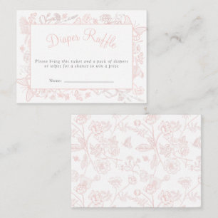 Carte D'accompagnement Un Petit Papillon rose Baby shower Déchets Raffle