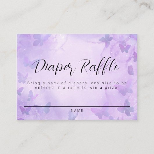 Carte D'accompagnement Un Petit Papillon Violet Douche Raffle (Devant)