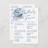 Carte D'accompagnement Un petit Prince Royal Blue Douche Trivia bébé (Devant / Derrière)