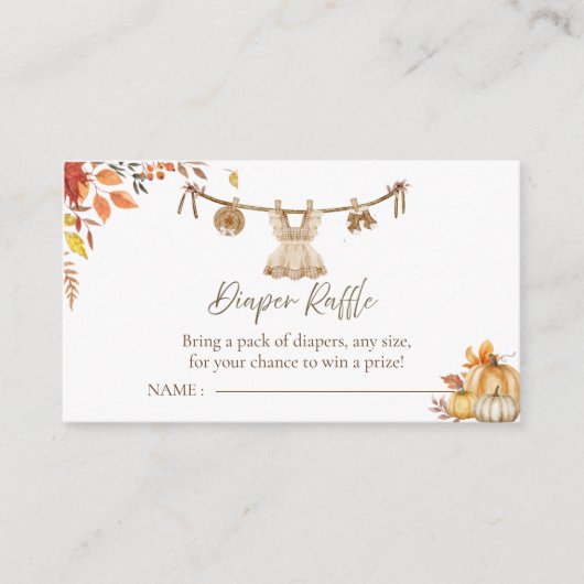 Carte D'accompagnement Un Petit Raffle Citrouille, Lave Boho Automne (Devant)