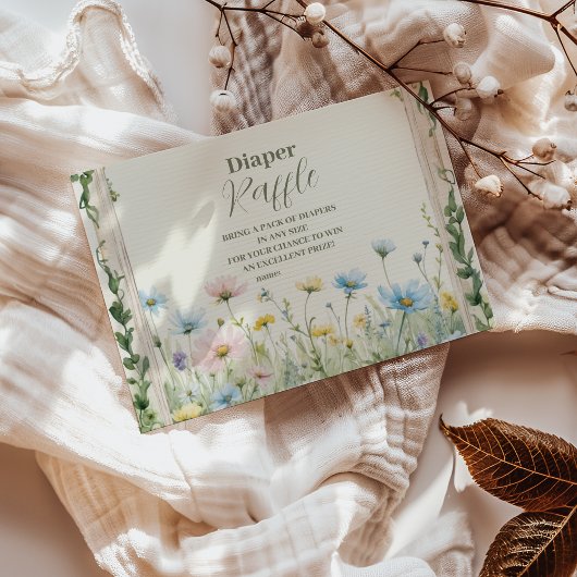 Carte D'accompagnement Un Petit Raffle Fleur sauvage Diapper