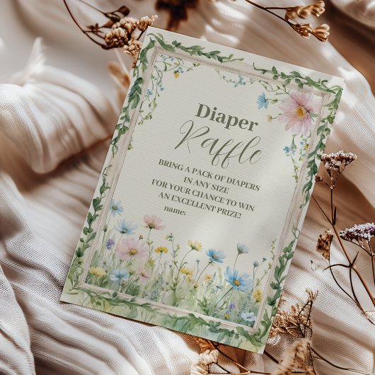Carte D'accompagnement Un Petit Raffle Fleur sauvage Diapper